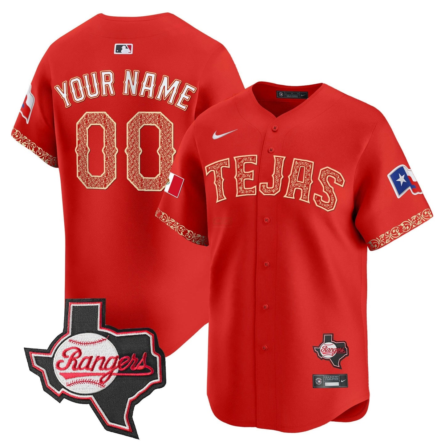 Camisa MLB Texas Mexico Texas Patch Vapor Premier Limited Jersey