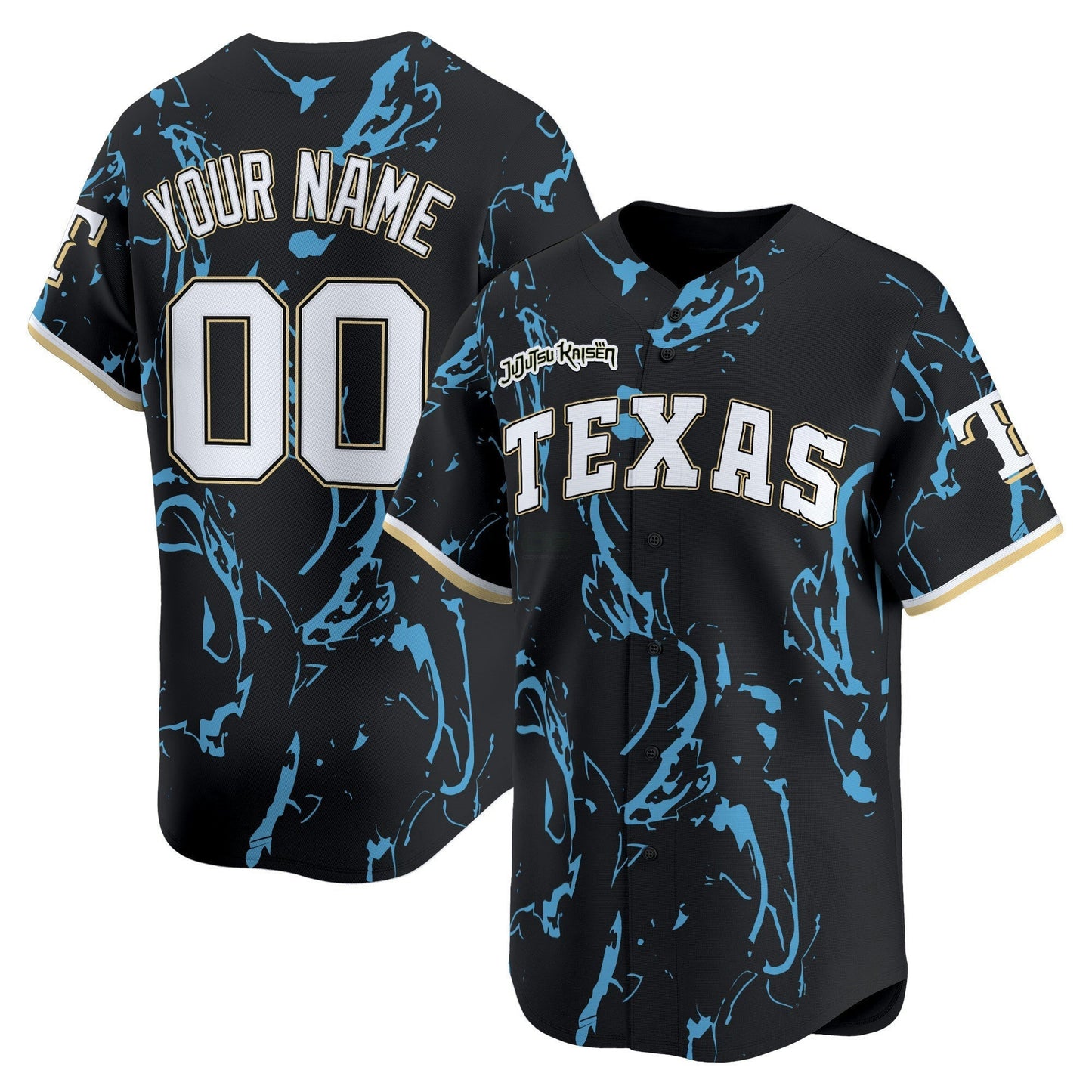 Camisa MLB Texas x Jujutsu Kaisen Vapor Premier Limited Jersey - Preta