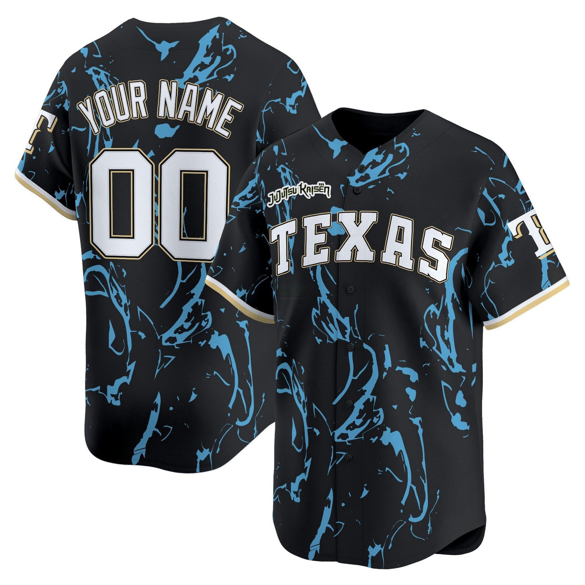 Camisa MLB Texas x Jujutsu Kaisen Vapor Premier Limited Jersey - Preta