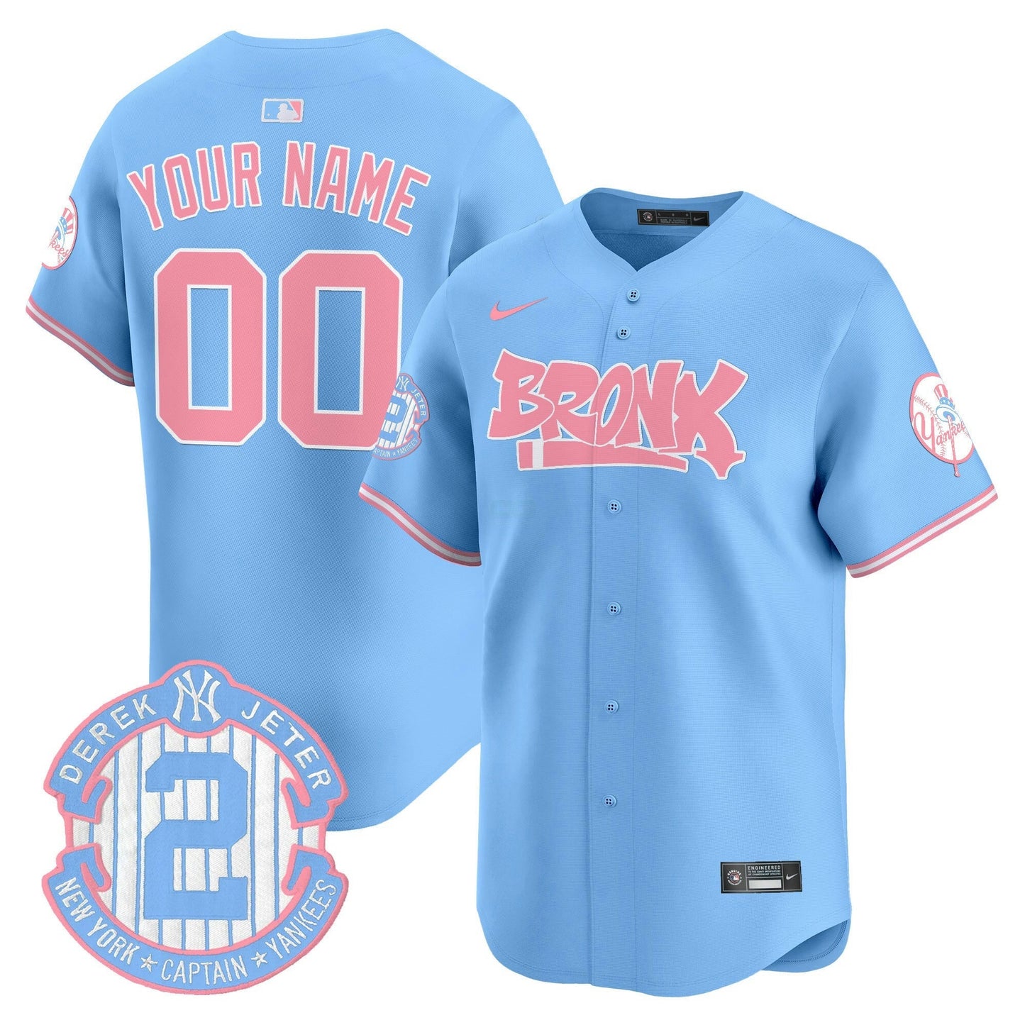 Camisa MLB The Bronx Graffiti Bubblegum Pink Vapor Premier Limited Jersey