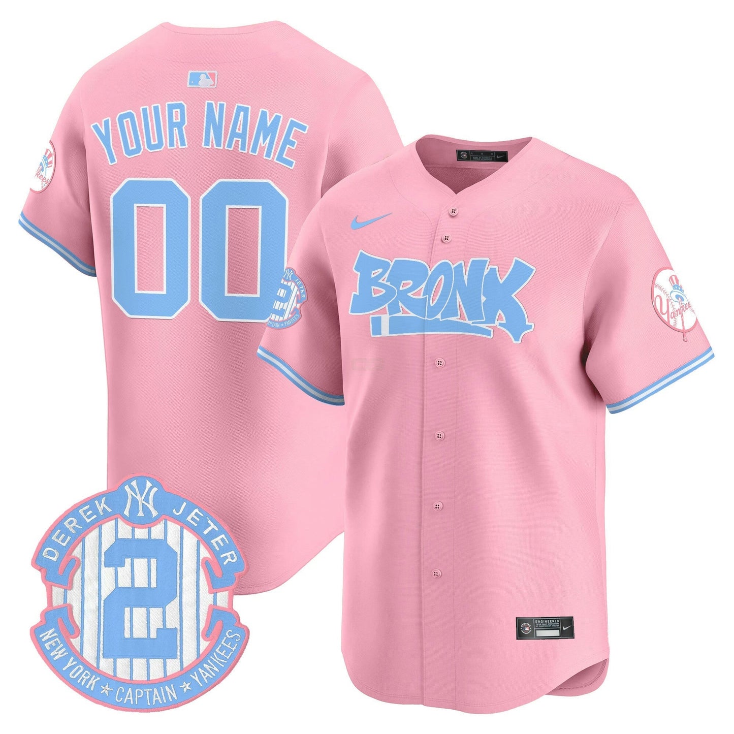 Camisa MLB The Bronx Graffiti Bubblegum Pink Vapor Premier Limited Jersey