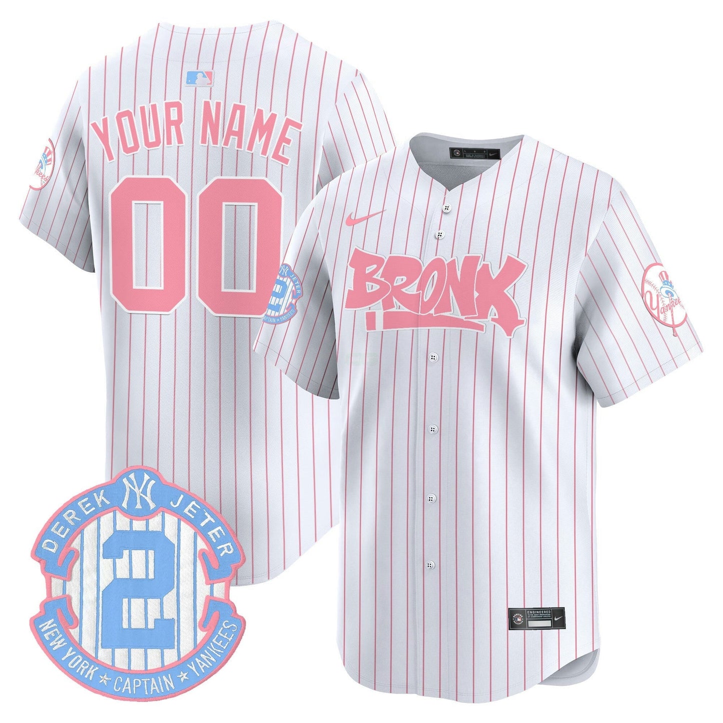 Camisa MLB The Bronx Graffiti Bubblegum Pink Vapor Premier Limited Jersey