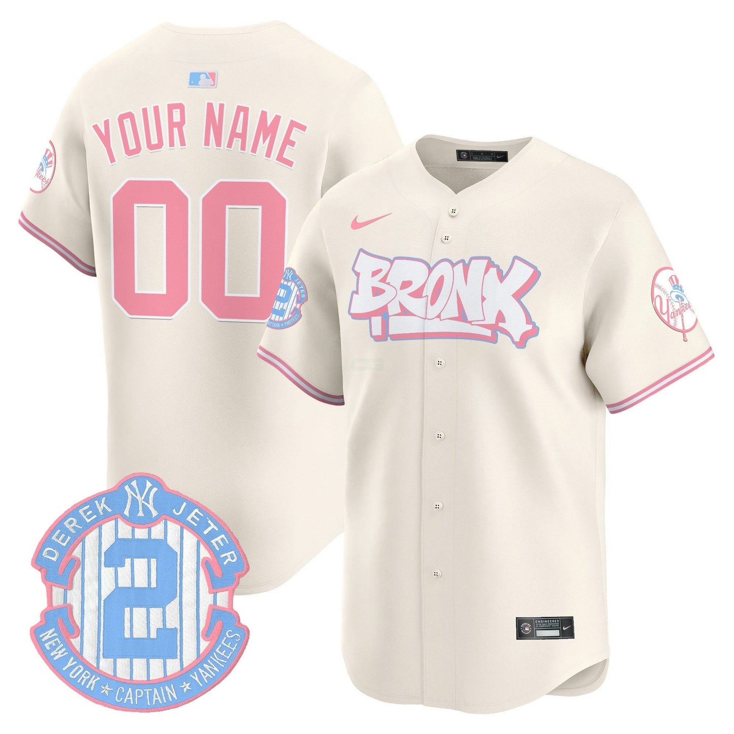 Camisa MLB The Bronx Graffiti Bubblegum Pink Vapor Premier Limited Jersey V2
