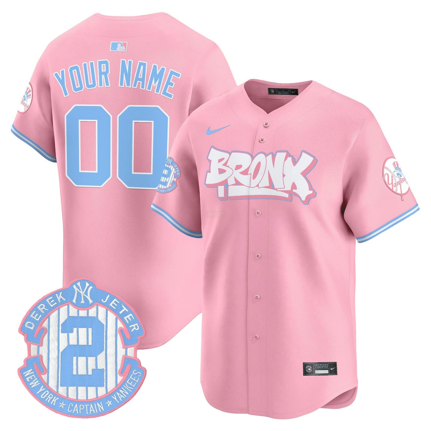 Camisa MLB The Bronx Graffiti Bubblegum Pink Vapor Premier Limited Jersey V2