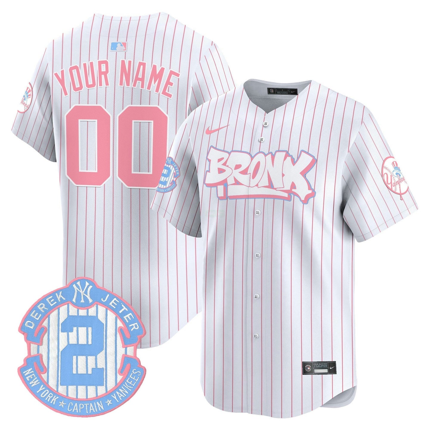 Camisa MLB The Bronx Graffiti Bubblegum Pink Vapor Premier Limited Jersey V2