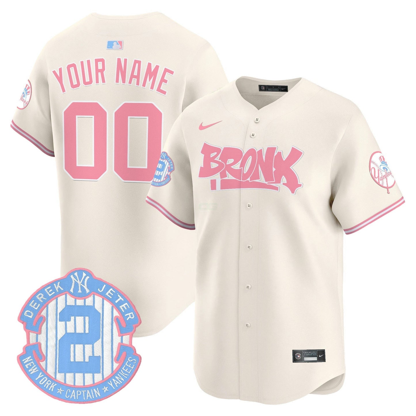 Camisa MLB The Bronx Graffiti Bubblegum Pink Vapor Premier Limited Jersey