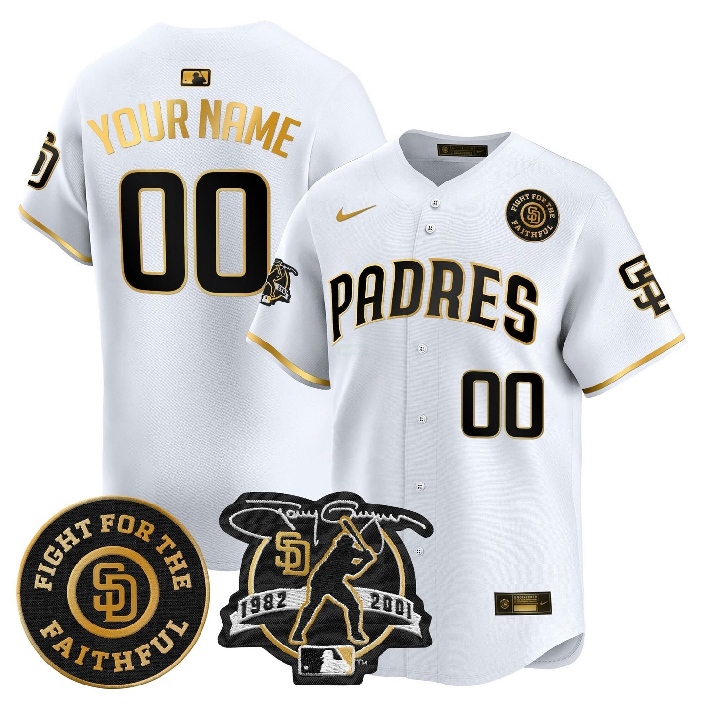 Camisa MLB Tony Gwynn & Faithful Patch Vapor Premier Limited Jersey