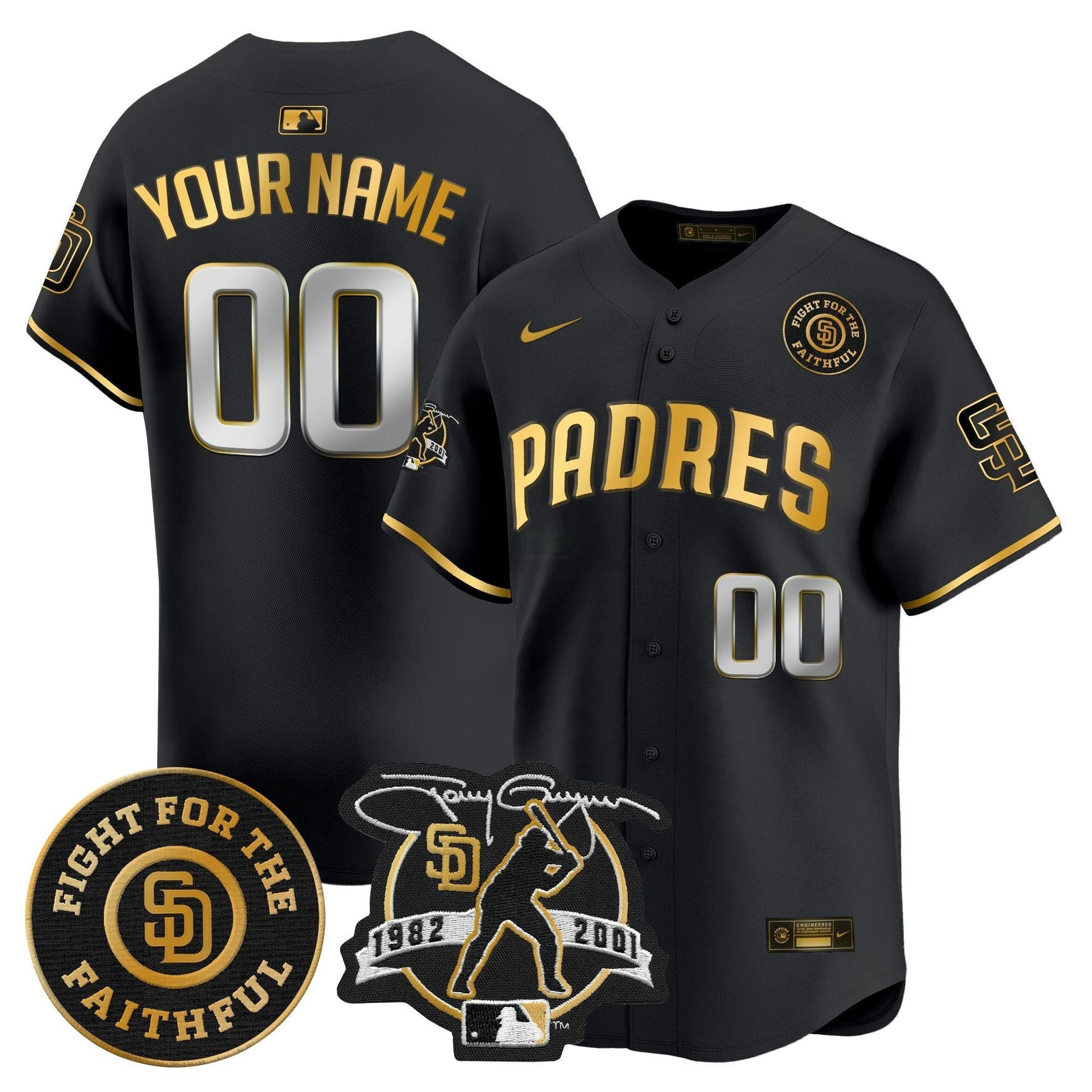 Camisa MLB Tony Gwynn & Faithful Patch Vapor Premier Limited Jersey