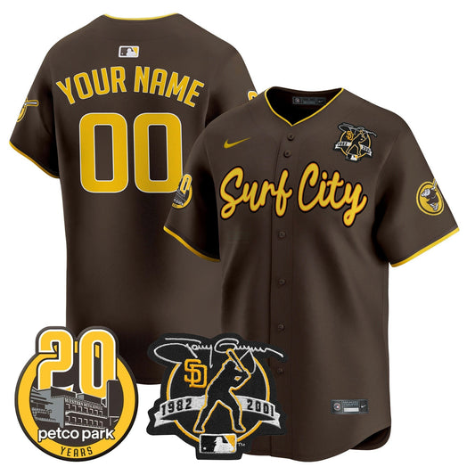 Camisa MLB Tony Gwynn & Petco Park 20th Patch Vapor Premier Limited Jersey V3