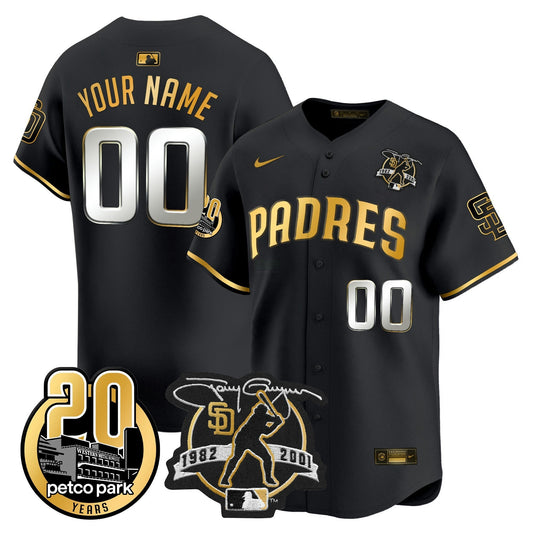 Camisa MLB Tony Gwynn & Petco Park 20th Patch Vapor Premier Limited Jersey