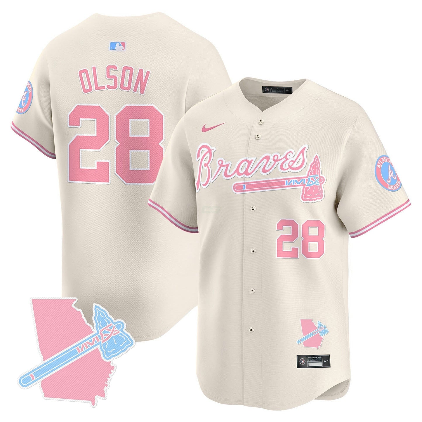Camisa MLB Unisex Atlanta Bubblegum Pink Vapor Premier Limited Jersey
