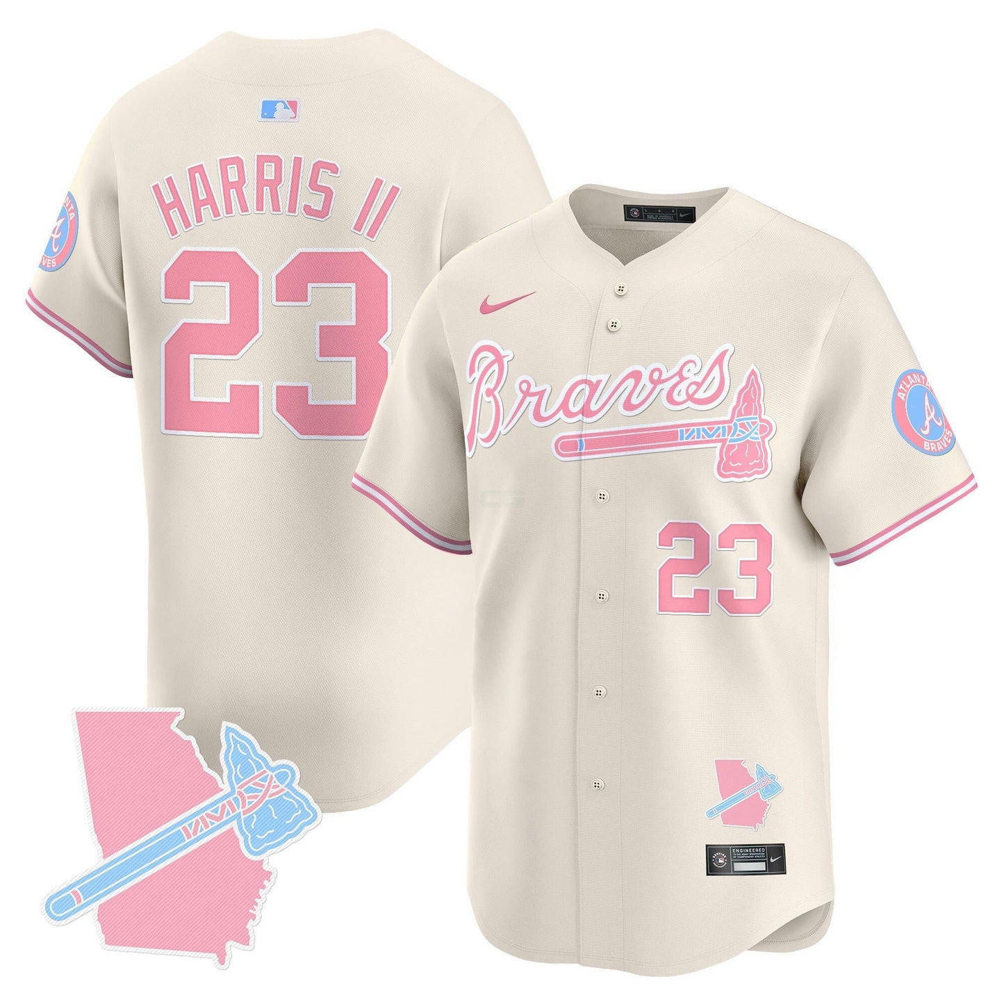 Camisa MLB Unisex Atlanta Bubblegum Pink Vapor Premier Limited Jersey