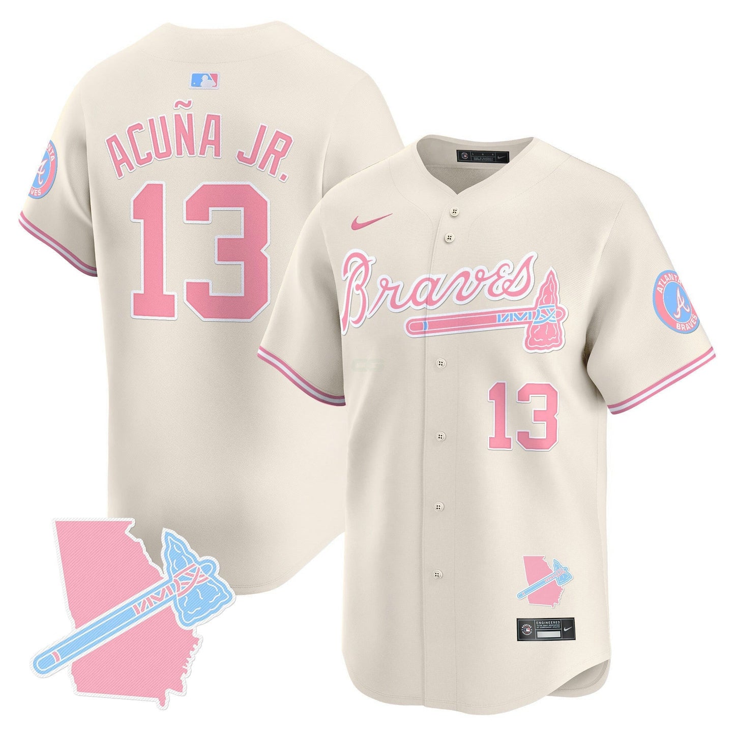 Camisa MLB Unisex Atlanta Bubblegum Pink Vapor Premier Limited Jersey
