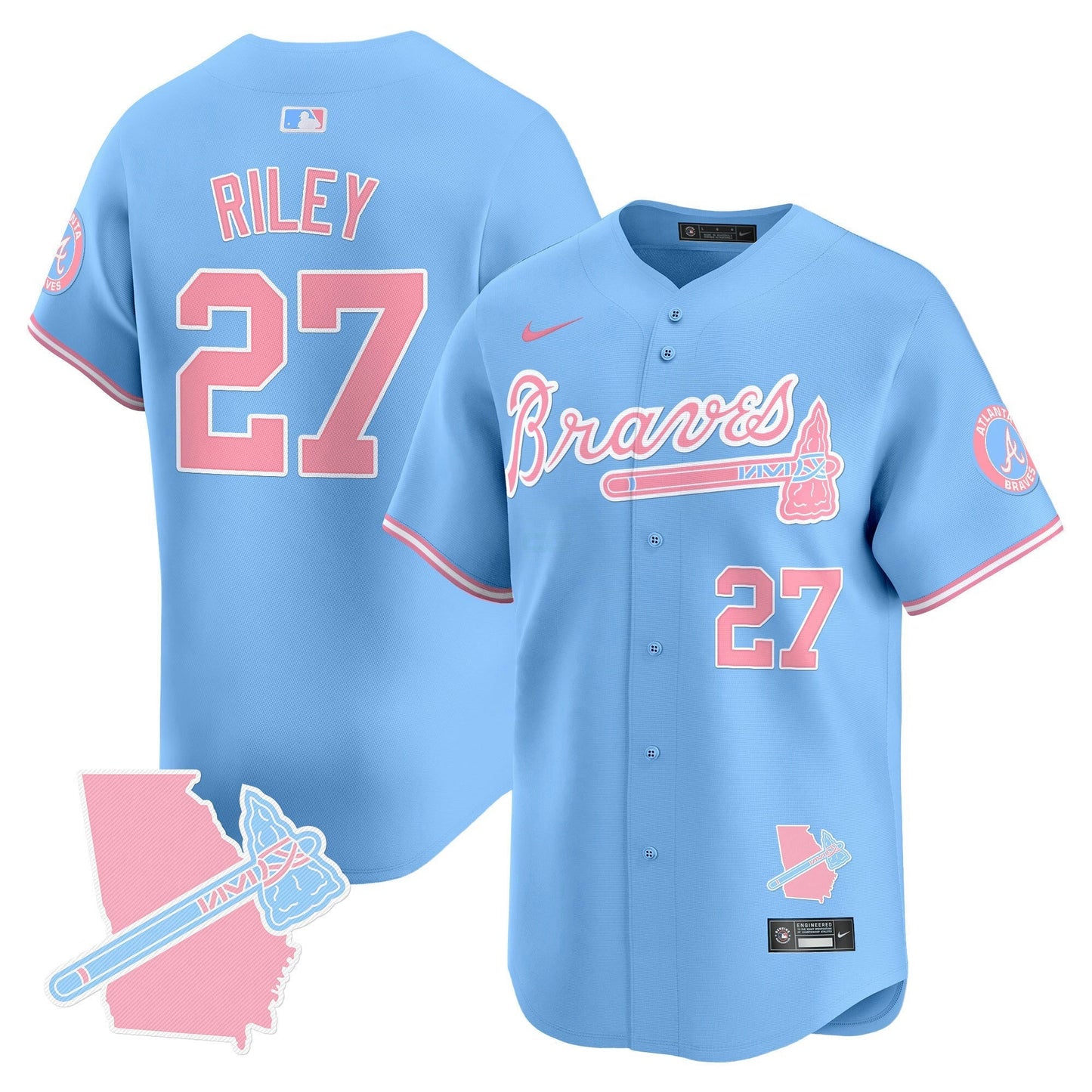 Camisa MLB Unisex Atlanta Bubblegum Pink Vapor Premier Limited Jersey