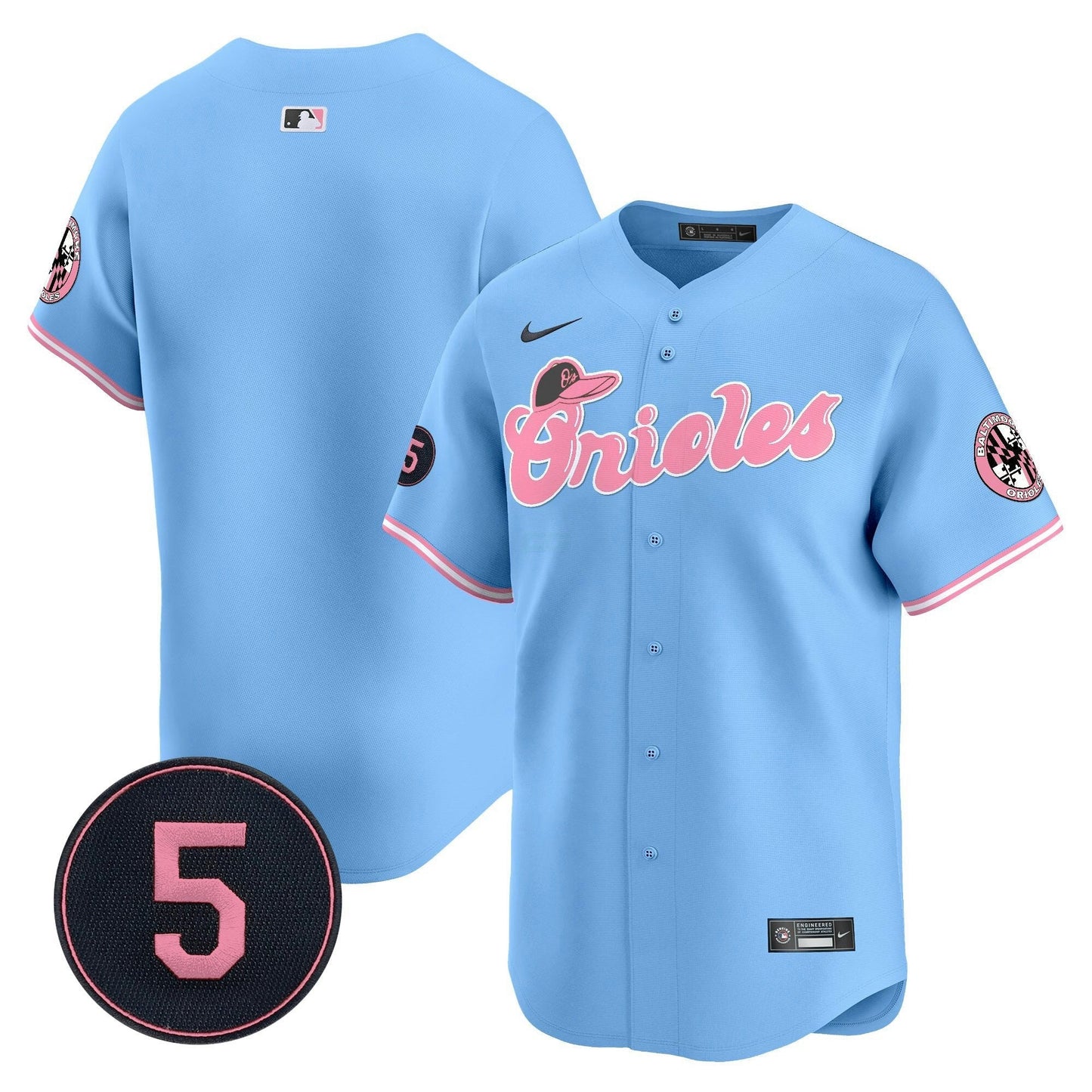 Camisa MLB Unisex Baltimore Pastel Style Robinson Patch Vapor Premier Limited Jersey