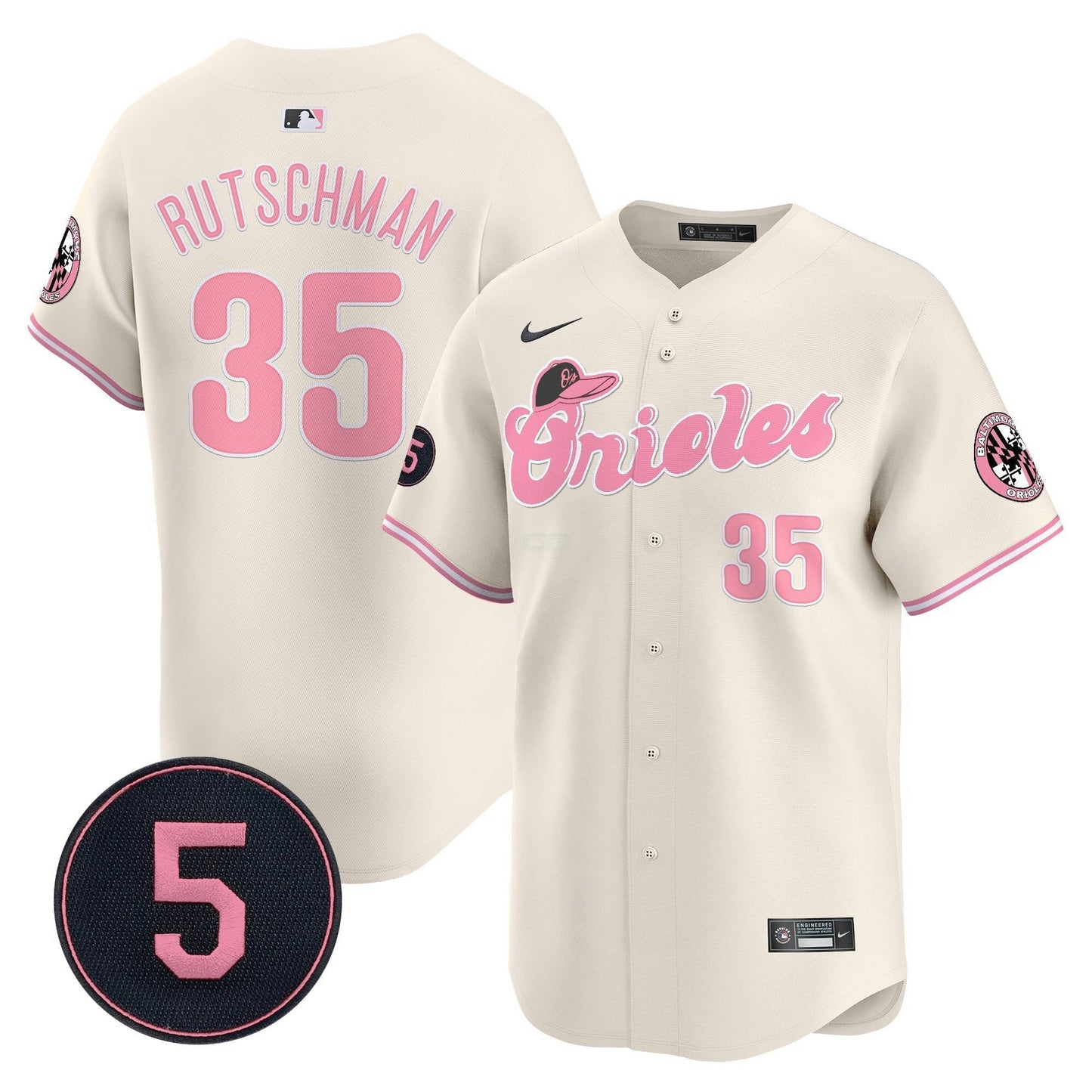 Camisa MLB Unisex Baltimore Pastel Style Robinson Patch Vapor Premier Limited Jersey