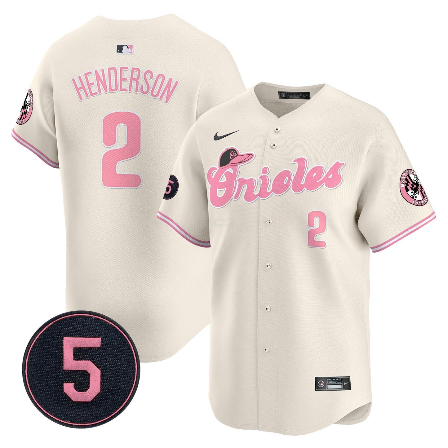 Camisa MLB Unisex Baltimore Pastel Style Robinson Patch Vapor Premier Limited Jersey