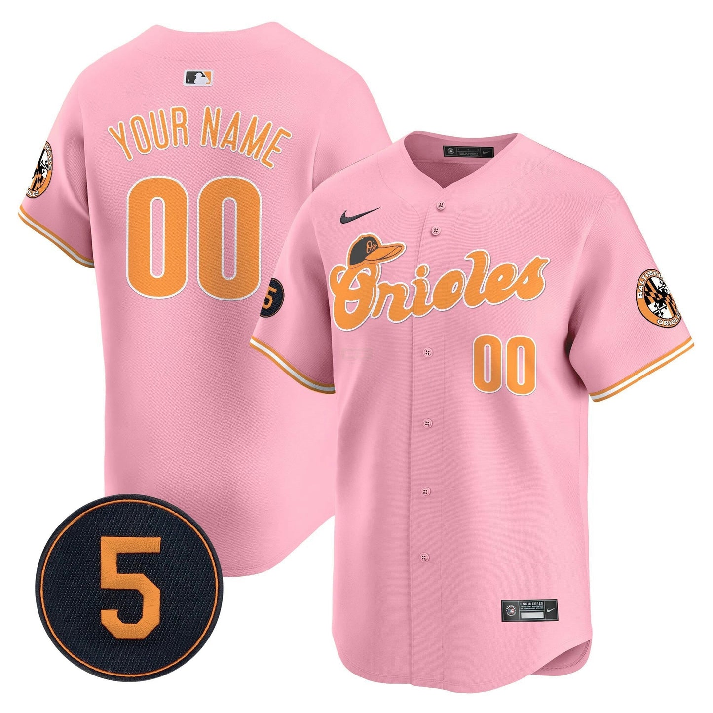 Camisa MLB Unisex Baltimore Pastel Style Robinson Patch Vapor Premier Limited Jersey - Personalizada