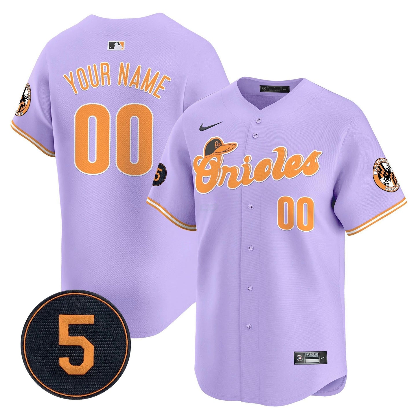 Camisa MLB Unisex Baltimore Pastel Style Robinson Patch Vapor Premier Limited Jersey - Personalizada