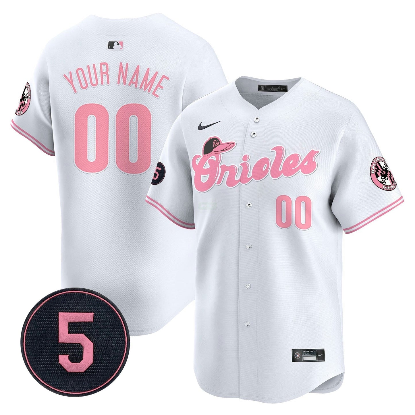 Camisa MLB Unisex Baltimore Pastel Style Robinson Patch Vapor Premier Limited Jersey - Personalizada
