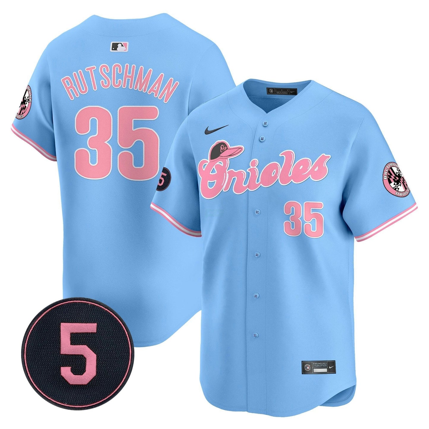 Camisa MLB Unisex Baltimore Pastel Style Robinson Patch Vapor Premier Limited Jersey