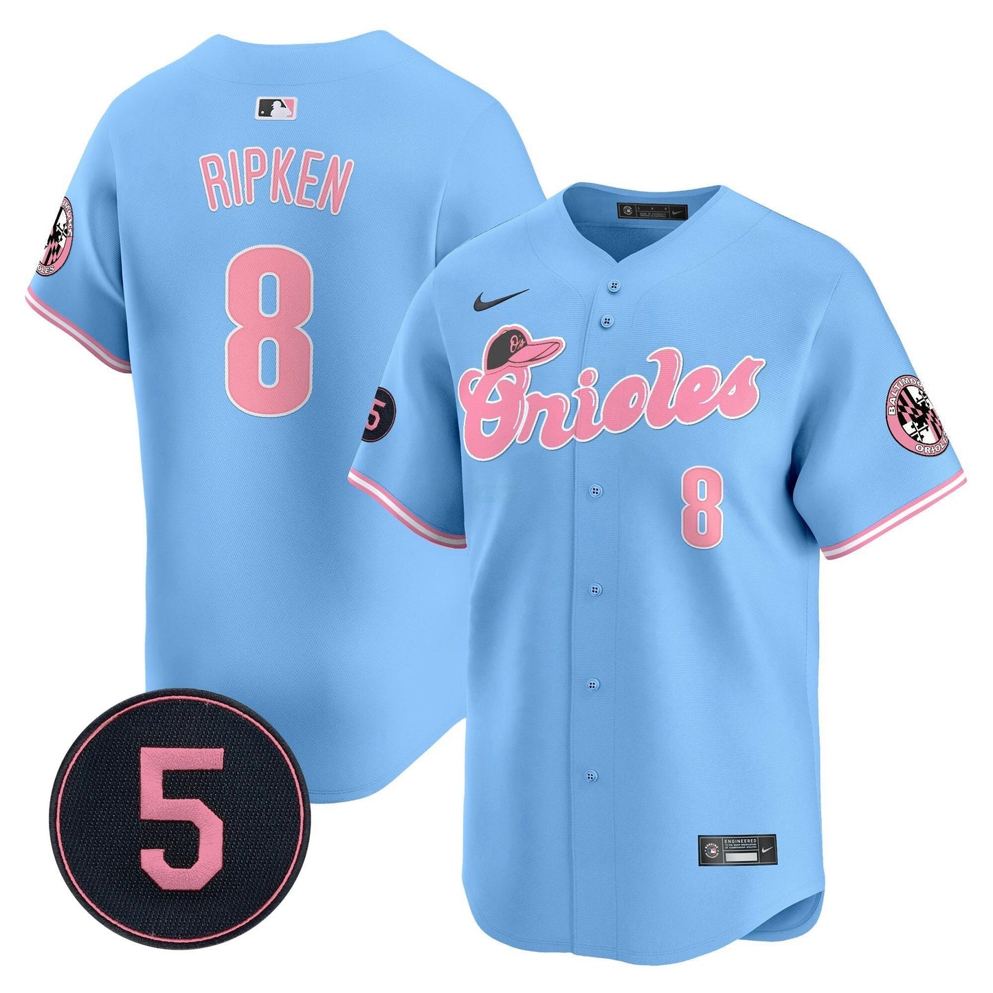 Camisa MLB Unisex Baltimore Pastel Style Robinson Patch Vapor Premier Limited Jersey