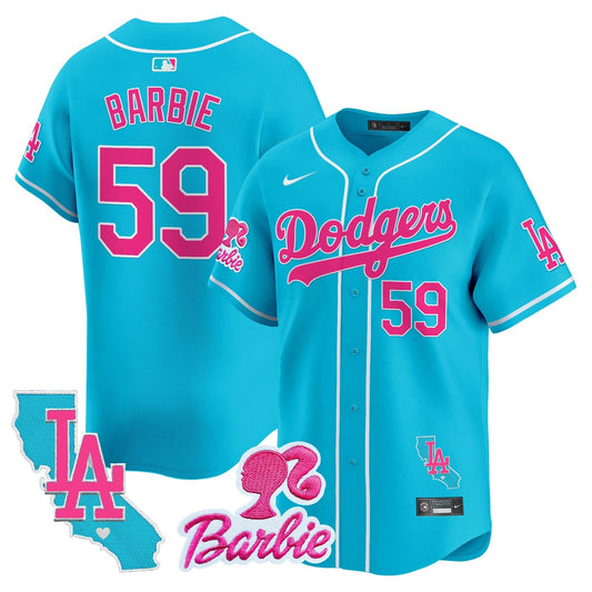 Camisa MLB Los Angeles Dodgers Unisex Barbie Patch Vapor Premier Limited Jersey