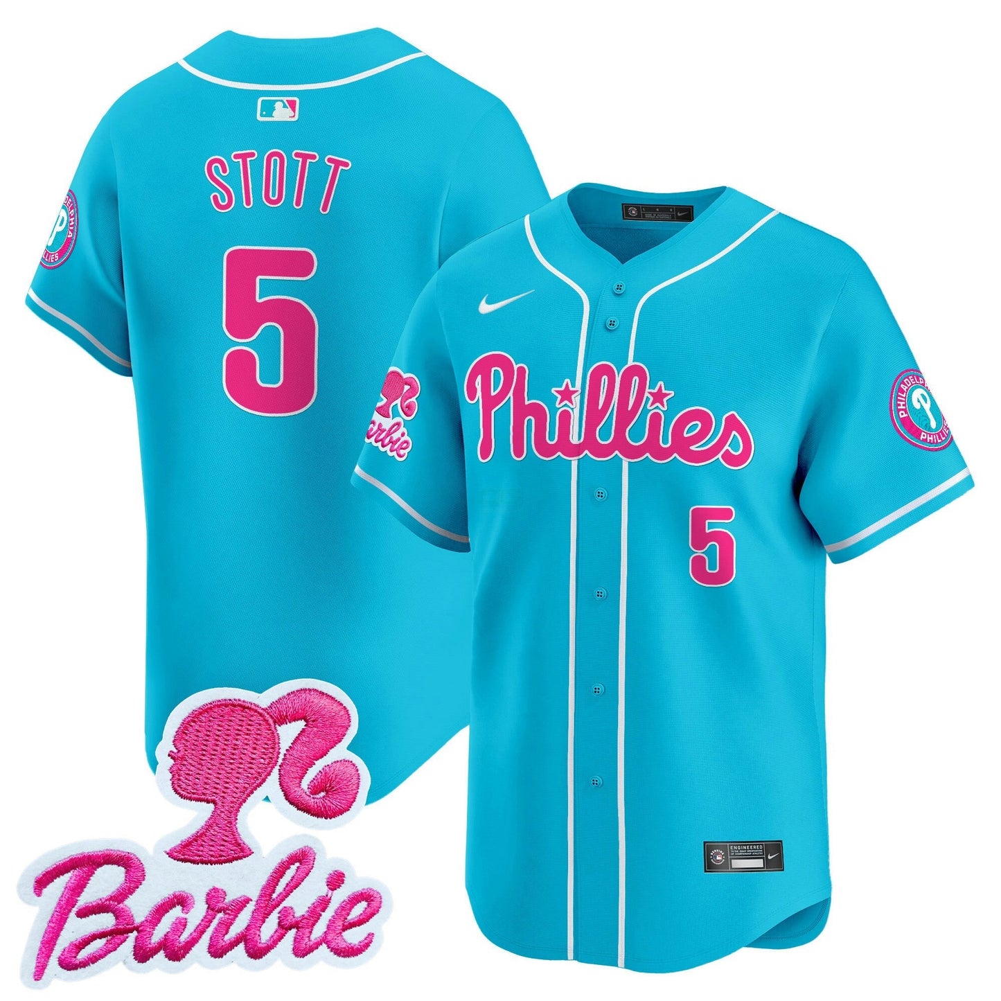 Camisa MLB Philadelphia Phillies Unisex Barbie Patch Vapor Premier Limited Jersey