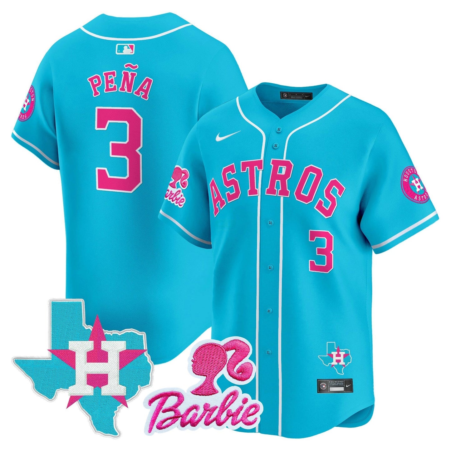 Camisa MLB Houston Astros Unisex Barbie Patch Vapor Premier Limited Jersey