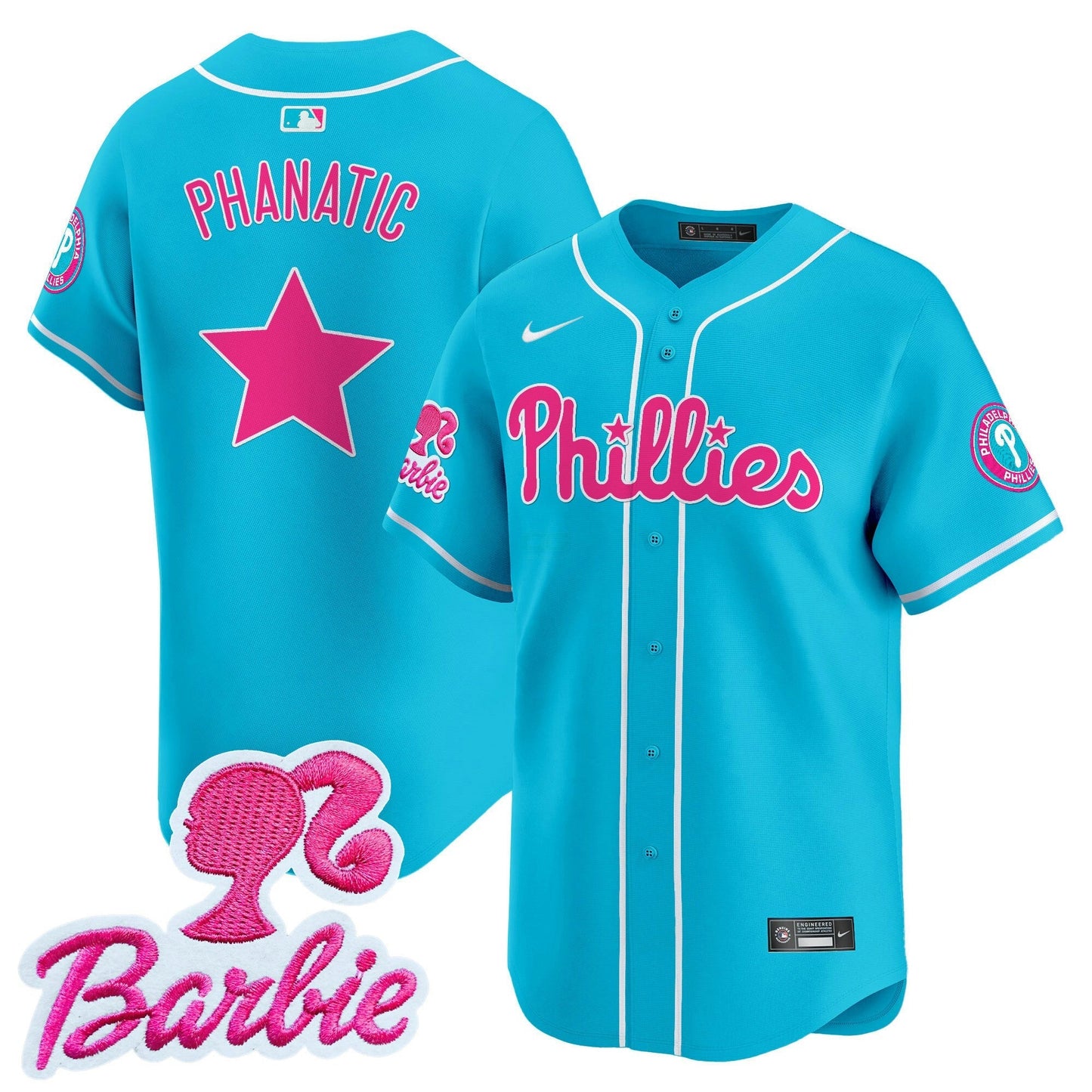Camisa MLB Philadelphia Phillies Unisex Barbie Patch Vapor Premier Limited Jersey