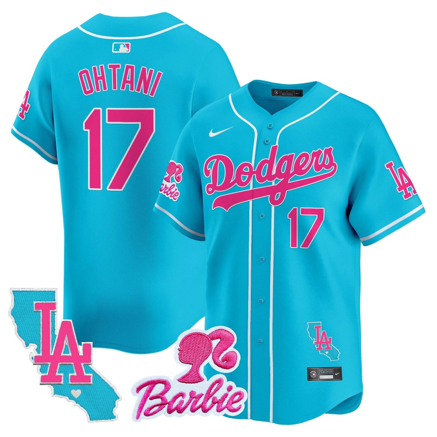 Camisa MLB Los Angeles Dodgers Unisex Barbie Patch Vapor Premier Limited Jersey