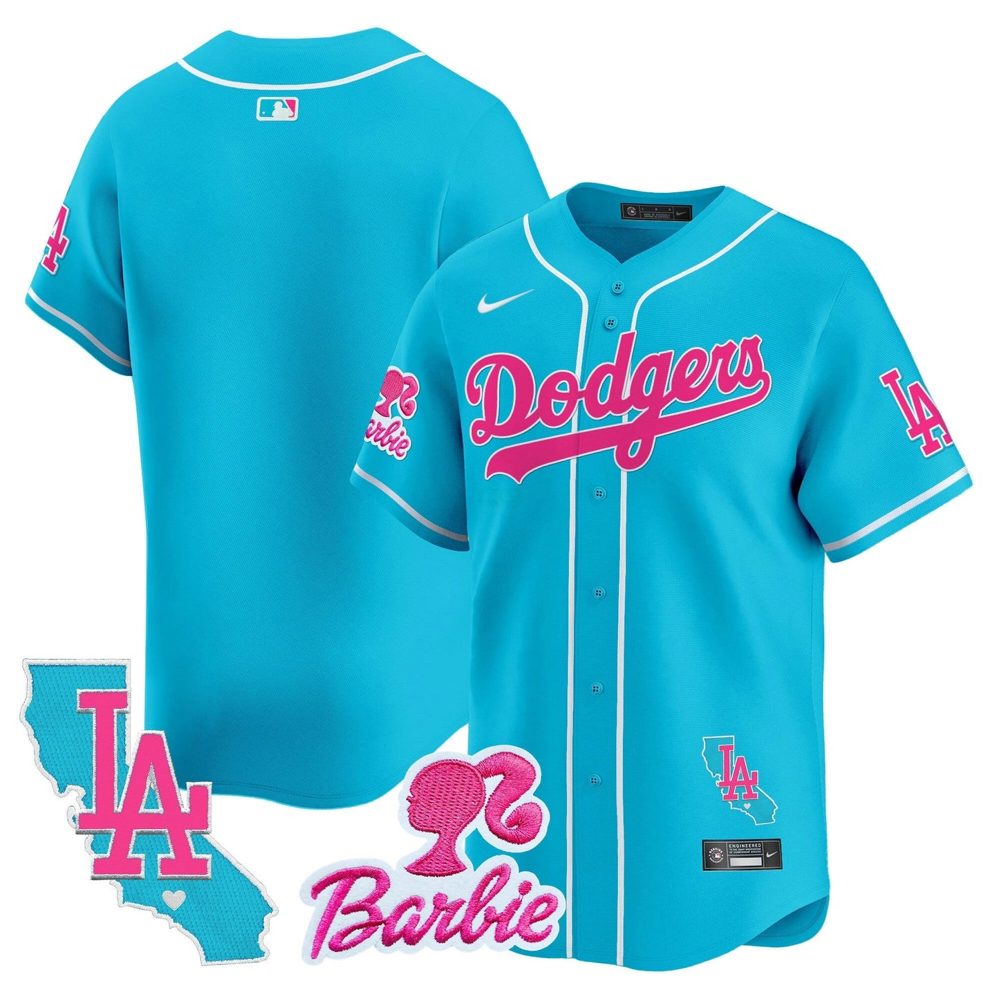 Camisa MLB Los Angeles Dodgers Unisex Barbie Patch Vapor Premier Limited Jersey
