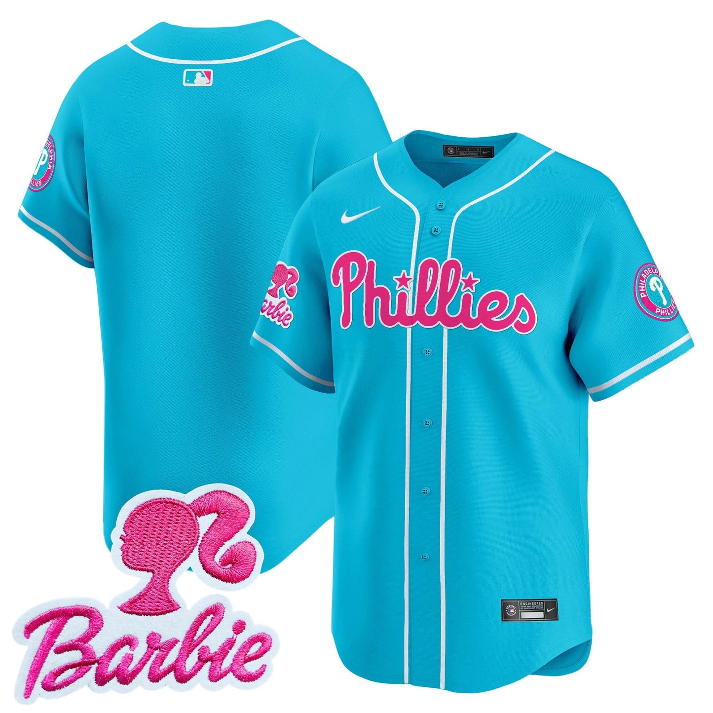 Camisa MLB Philadelphia Phillies Unisex Barbie Patch Vapor Premier Limited Jersey