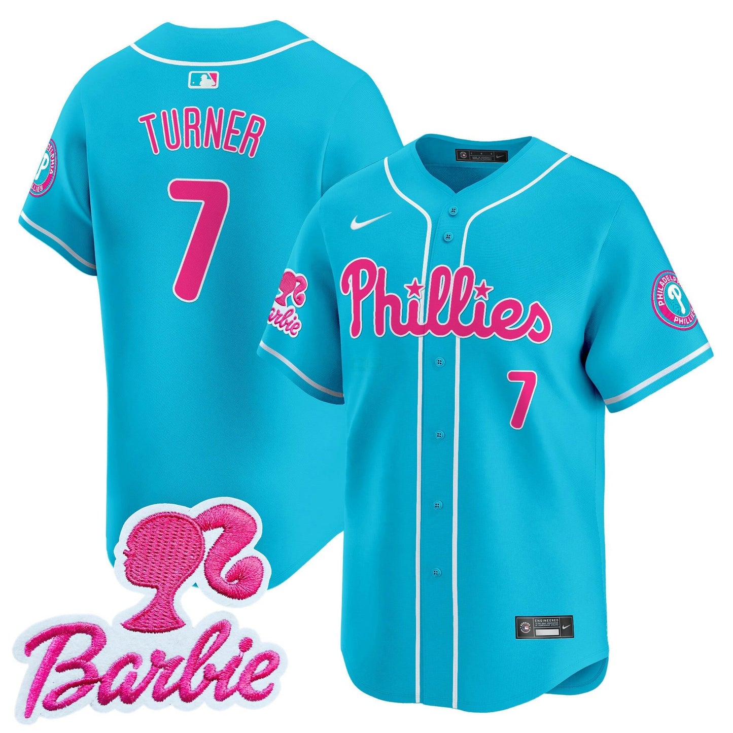 Camisa MLB Philadelphia Phillies Unisex Barbie Patch Vapor Premier Limited Jersey