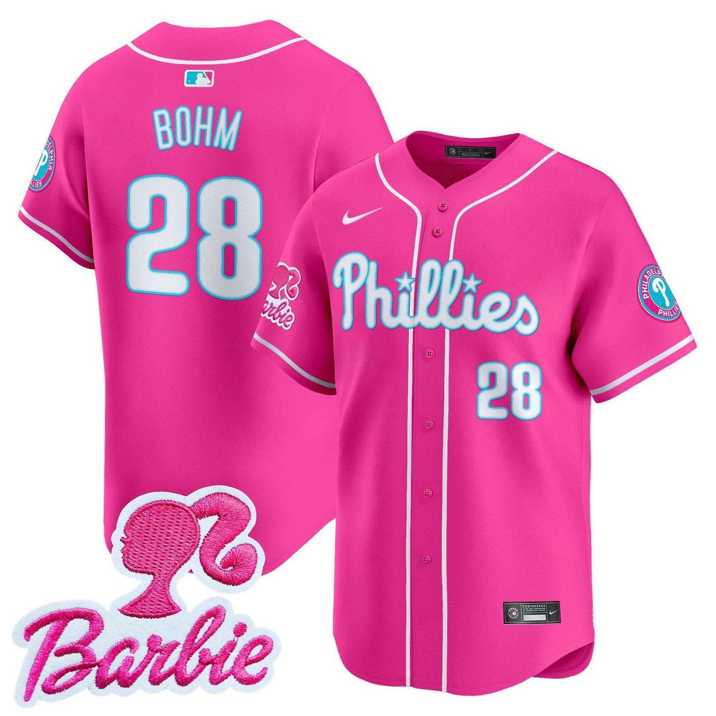 Camisa MLB Philadelphia Phillies Unisex Barbie Patch Vapor Premier Limited Jersey