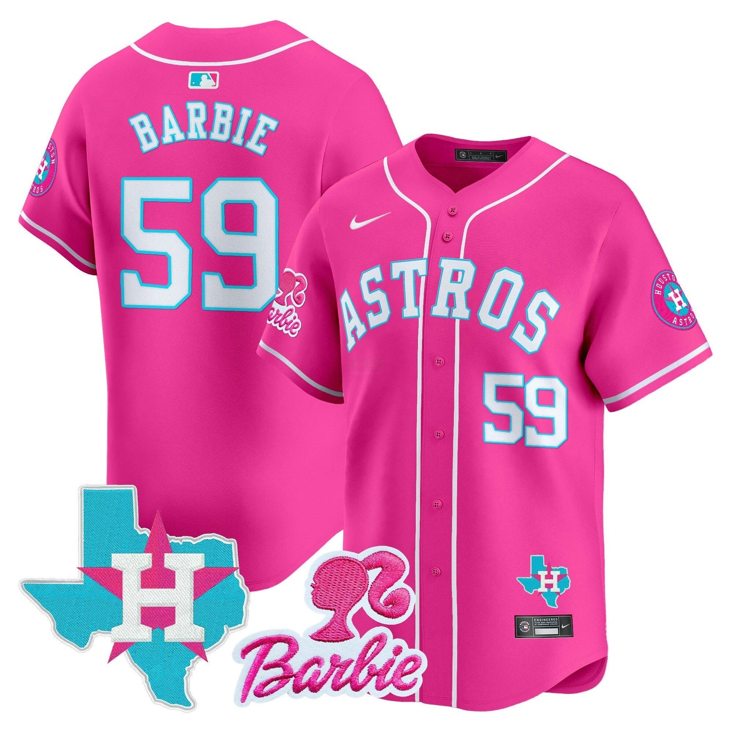 Camisa MLB Houston Astros Unisex Barbie Patch Vapor Premier Limited Jersey