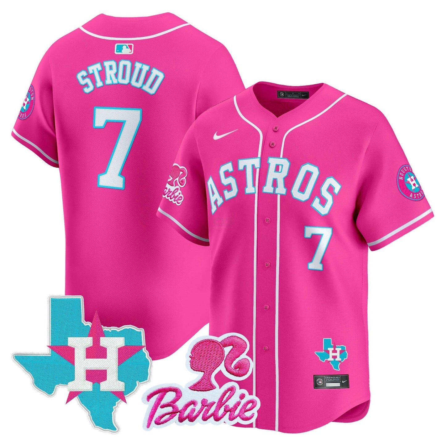 Camisa MLB Houston Astros Unisex Barbie Patch Vapor Premier Limited Jersey