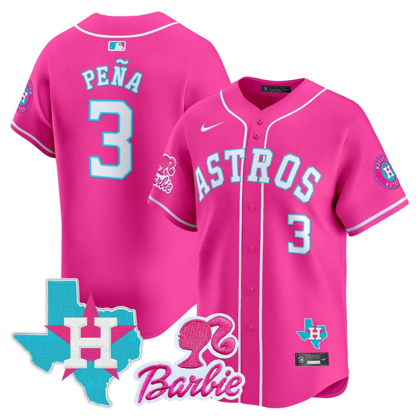 Camisa MLB Houston Astros Unisex Barbie Patch Vapor Premier Limited Jersey