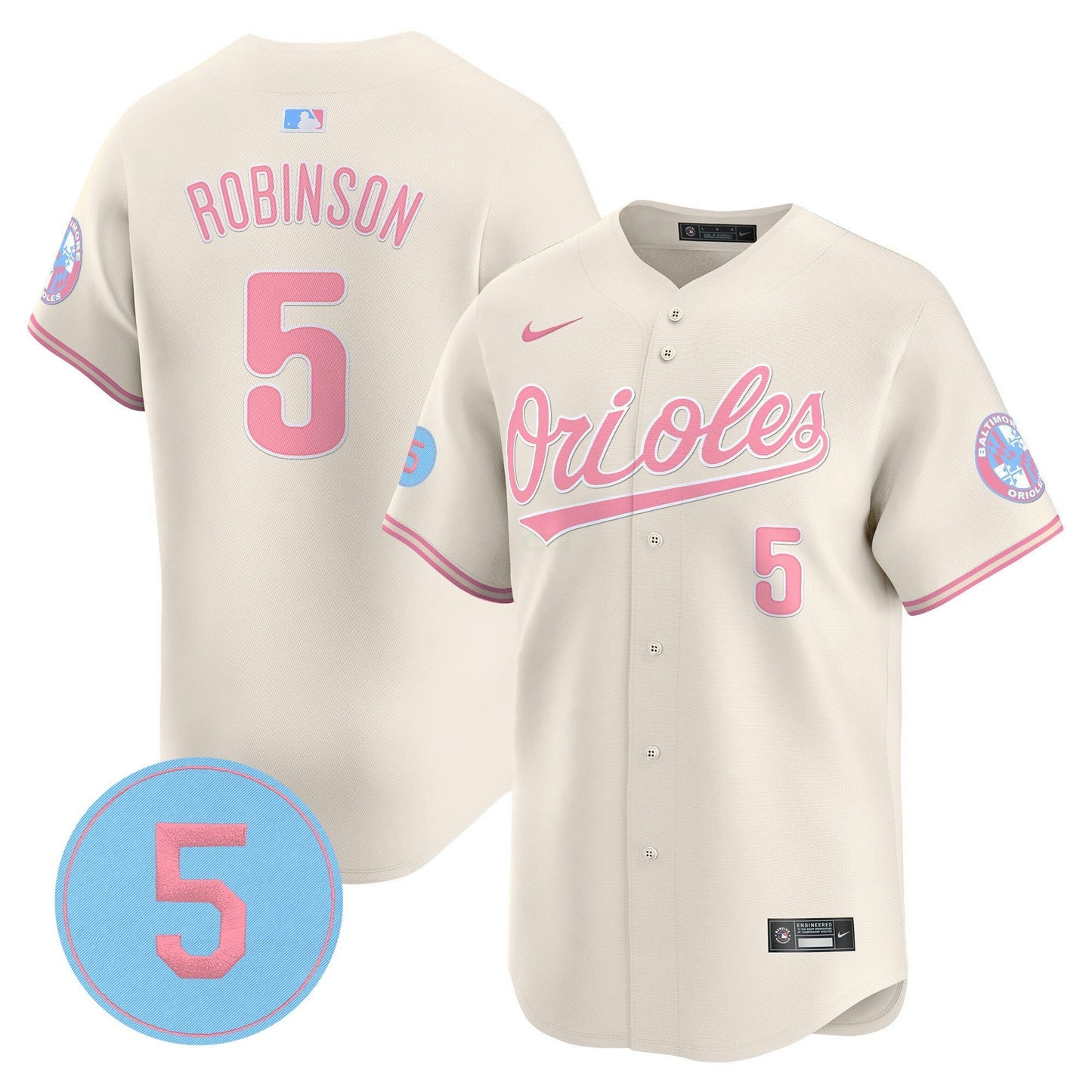 Camisa MLB Unisex Bubblegum Pink Robinson Patch Vapor Premier Limited Jersey
