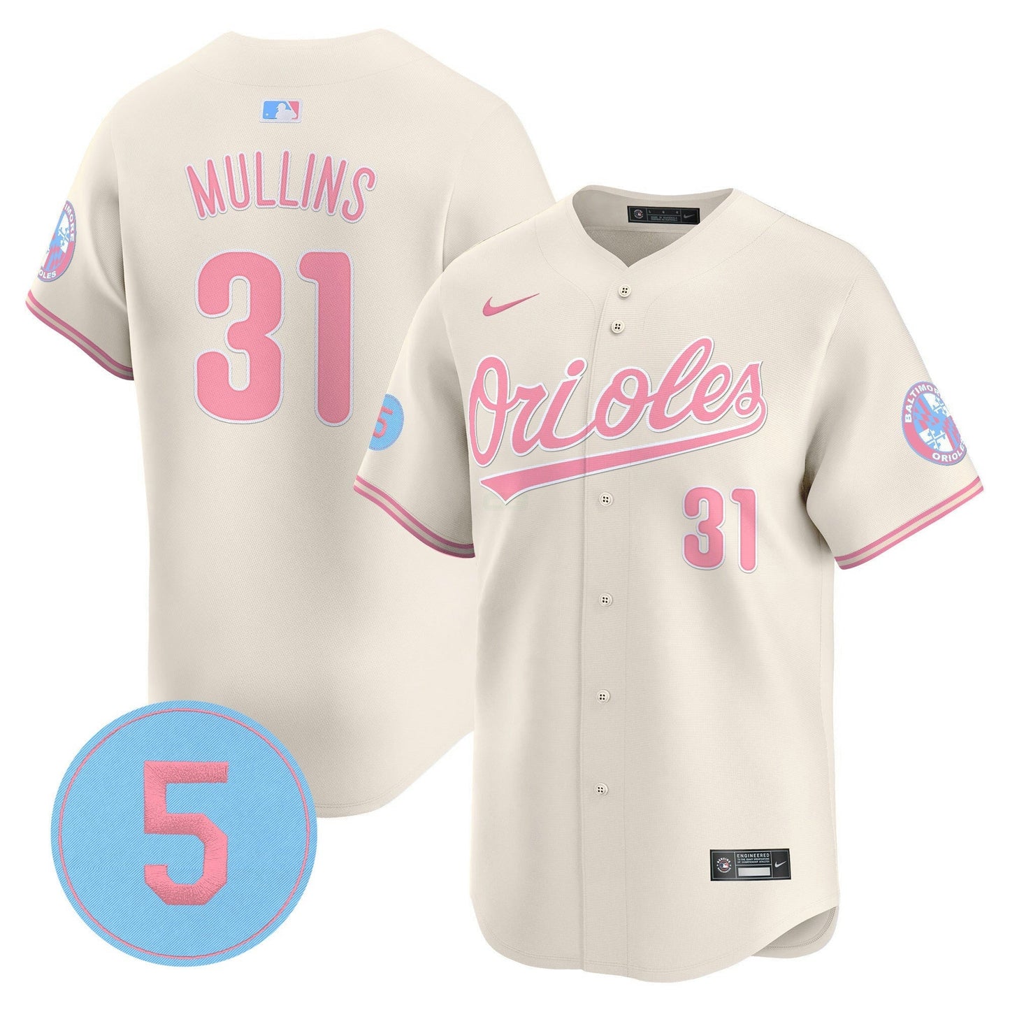 Camisa MLB Unisex Bubblegum Pink Robinson Patch Vapor Premier Limited Jersey
