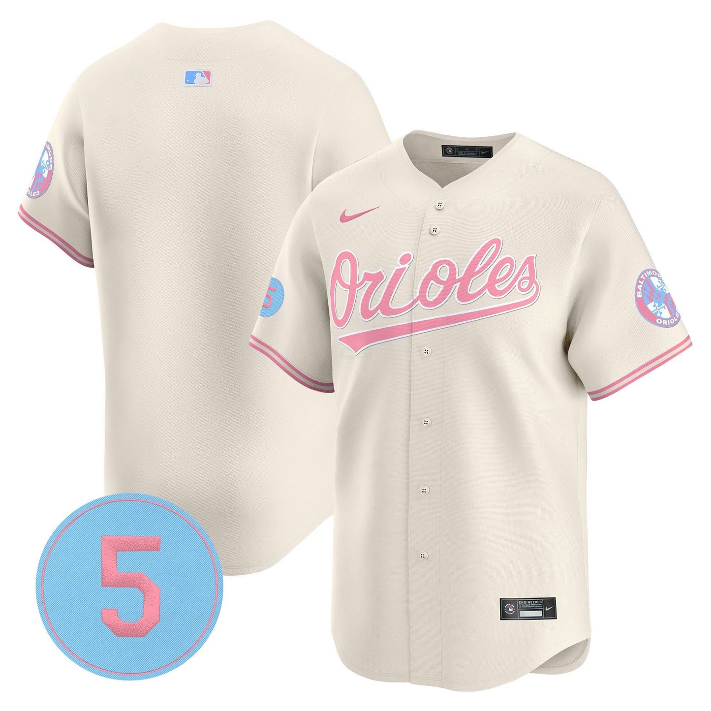 Camisa MLB Unisex Bubblegum Pink Robinson Patch Vapor Premier Limited Jersey