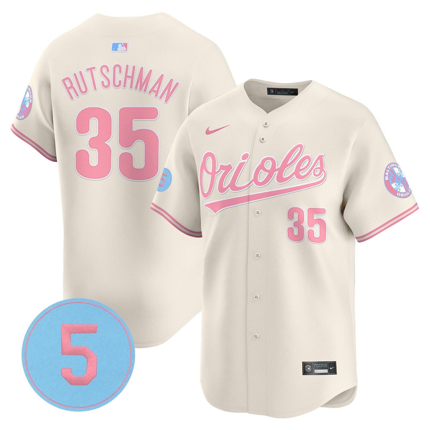 Camisa MLB Unisex Bubblegum Pink Robinson Patch Vapor Premier Limited Jersey