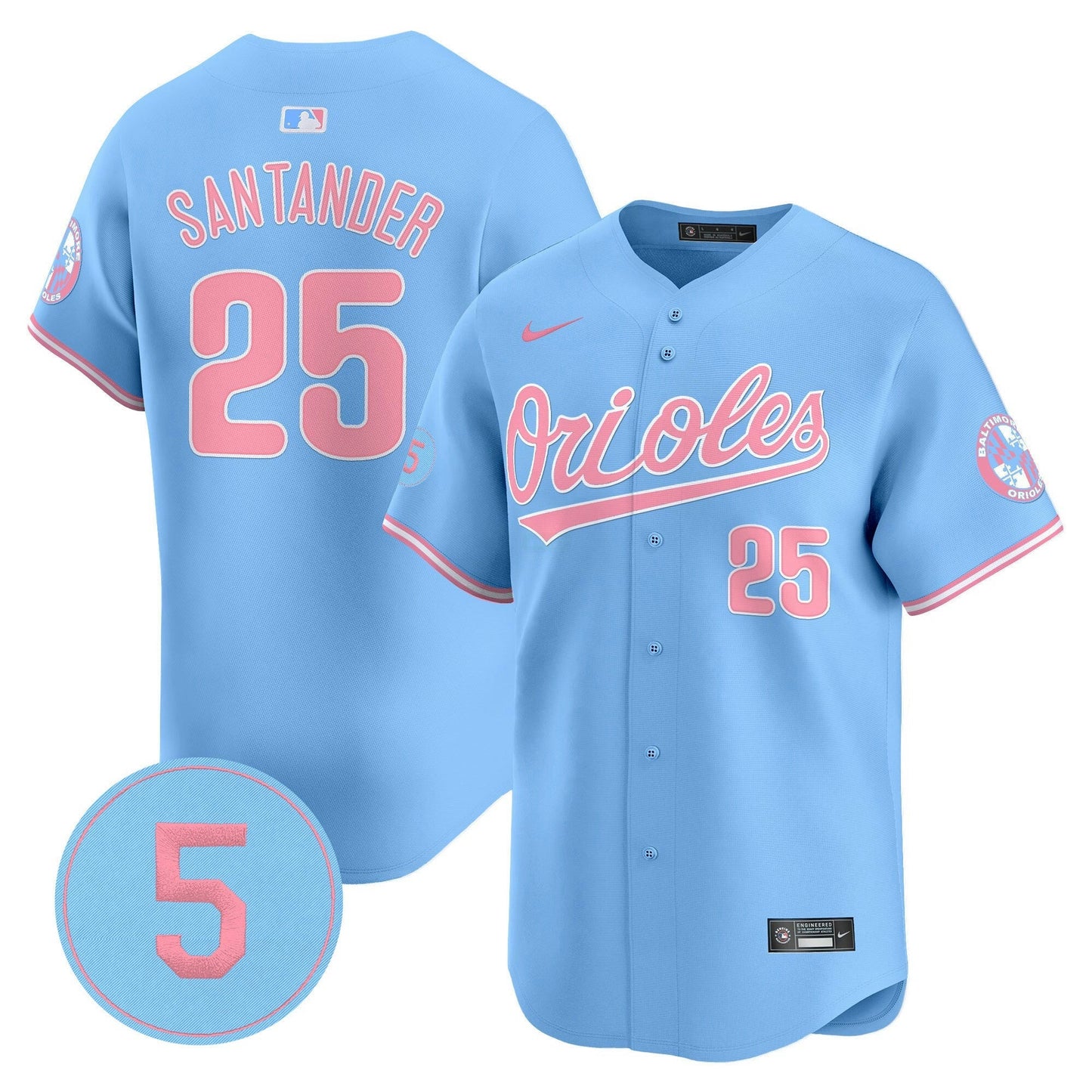Camisa MLB Unisex Bubblegum Pink Robinson Patch Vapor Premier Limited Jersey
