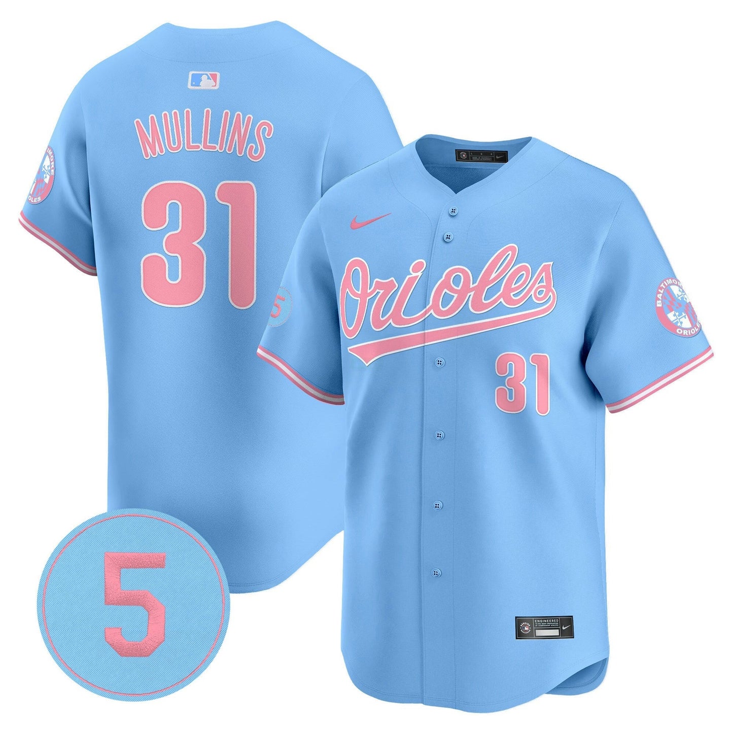 Camisa MLB Unisex Bubblegum Pink Robinson Patch Vapor Premier Limited Jersey