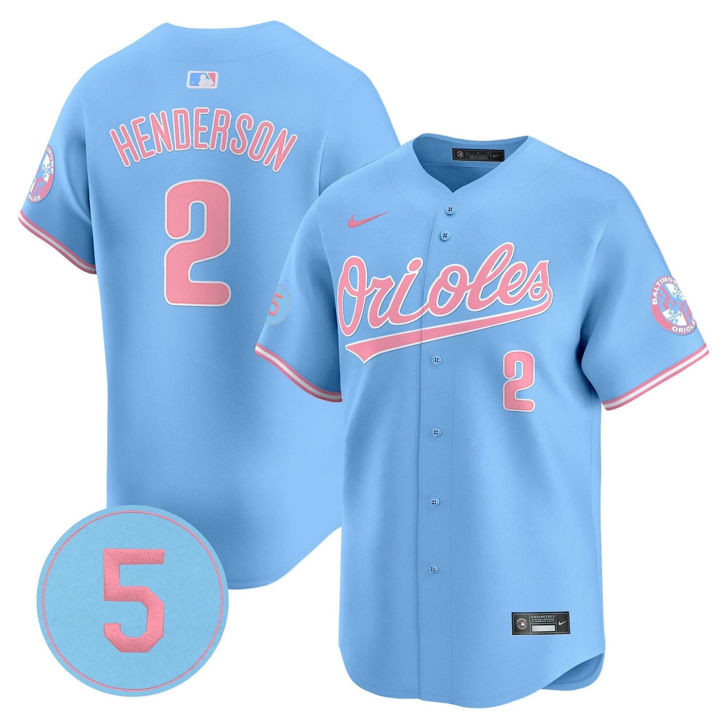 Camisa MLB Unisex Bubblegum Pink Robinson Patch Vapor Premier Limited Jersey
