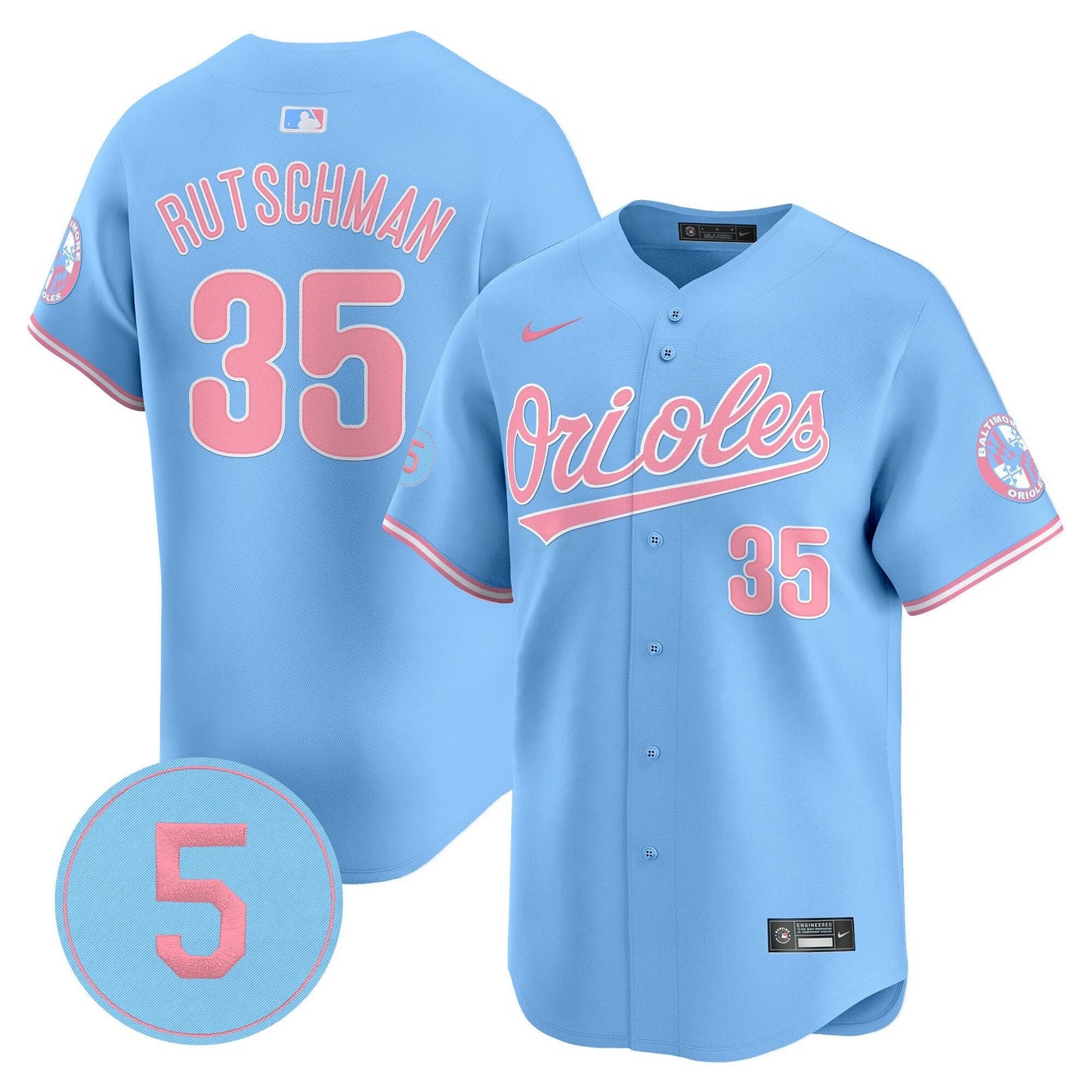 Camisa MLB Unisex Bubblegum Pink Robinson Patch Vapor Premier Limited Jersey