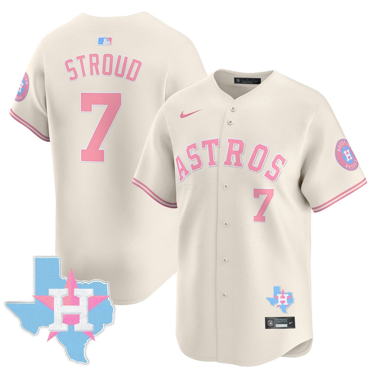 Camisa MLB Houston Astros Unisex Bubblegum Pink Vapor Premier Limited Jersey