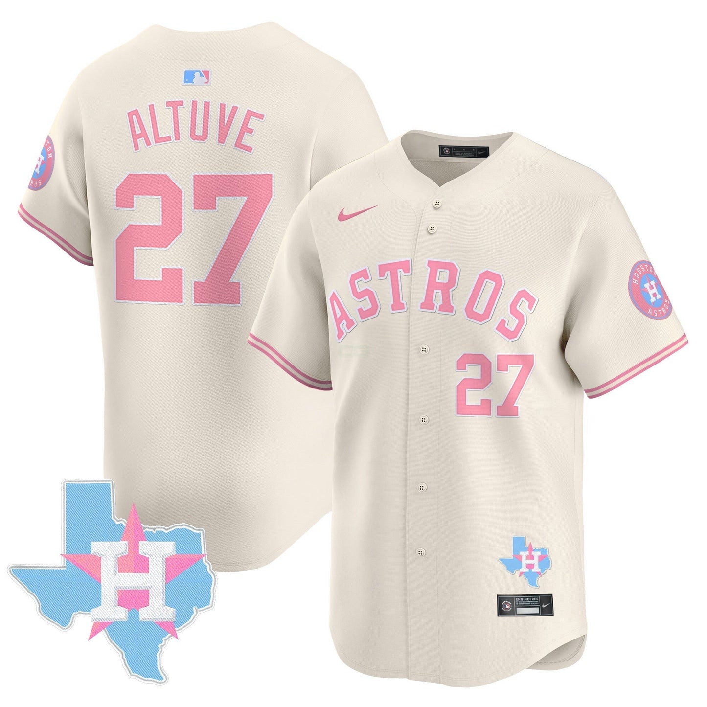 Camisa MLB Houston Astros Unisex Bubblegum Pink Vapor Premier Limited Jersey