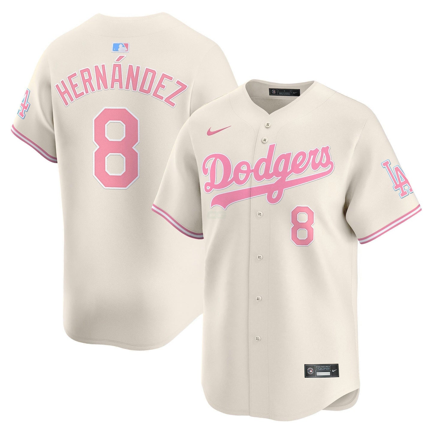 Camisa MLB Los Angeles Dodgers Unisex Bubblegum Pink Vapor Premier Limited Jersey