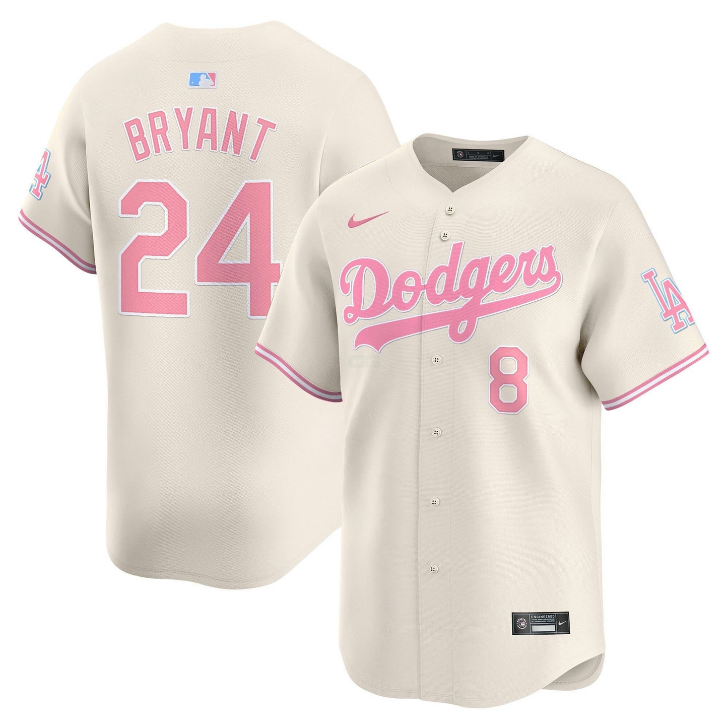 Camisa MLB Los Angeles Dodgers Unisex Bubblegum Pink Vapor Premier Limited Jersey